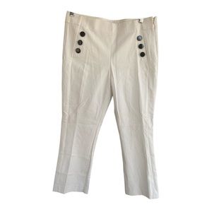 Cream Pants with Black Button Accents